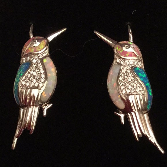 Boutique Jewelry - Hummingbird Opalite Inlay Earrings